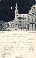 Warsaw Town hall at night