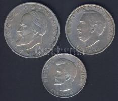 1948 5Ft+10Ft+20Ft Ag "Petőfi, Széchenyi, Táncsics-Szabadságharc" sor T:2,2-