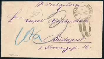 1889 Portós levél Bécsben feladva, háromféle portójelzéssel