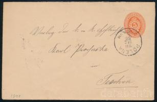 1898 5kr díjjegyes levél POLENA / BEREG VM. - TESCHEN