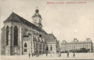 Maribor (Marburg an der Drau) Cathedral and Bank (b)