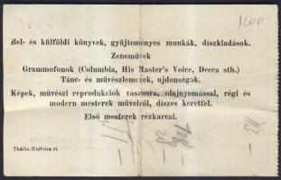 1930. Rozsnyai Károly 5P számla jóváírási számla T:2