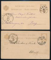 1882-1888 2 db horvát-magyar kétnyelvű levelezőlap "PAKRAC" + "ZIMONY / ZEMUN"