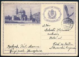 1939 1933-as kiadású levelezőlap (Pécs) Szlovákiába, "LOSONC"
