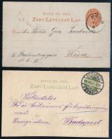 1892-1899 3kr és 5kr zárt levelezőlap a 3kr-osban érdekes feljelentés hazárdkártyásokról