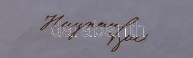 1850. december. 16. Julius Heinrich Haynau táborszernagy saját kézzel aláírt levele Johann Werner mi...