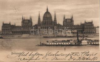 Budapest V. Parlament a Fecske gőzössel (EK)