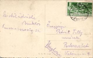 Mihálovits Miklós festő saját kézzel írt és aláírt képeslapja