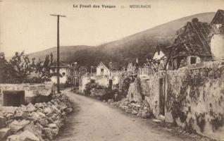 Muhlbach-sur-Munster, Le Front de Vosges / WWI, The Vosges Front, damaged houses in Muhlbach
