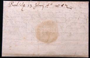 1502. június. 13.-án (Pozsonyban?) kelt kezírásos levél nemesi szárazpecséttel / Hand-written letter with dry-seal Pressburg? 32x50 cm