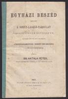 Egyházi beszéd melyet a Szent-László társulat védszentének évünnepén mondott Dr. Hatala Péter, 1867, Pest, Emich Gusztáv 16p.