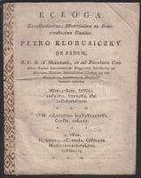 Klobusiczky Péter szatmári püspök, kalocsai érsek halotti beszéde, Szabadka 1843 / The funeral-speech of bishop Peter Klobusiczky, printed in Novi-Sad, 1843. 14p 17x22 cm