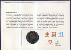 1992 NSZK Karácsony FDC Gibraltár "Christmas" 50p érmével és ismertetővel T:1