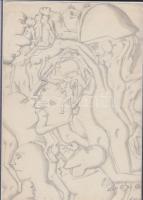 Király 85 jelzéssel, pasztell-papír 21x29 cm