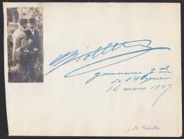1927 Maurice Viollette francia politikus, Algéria kormányzójának fotója és saját kezű aláírása / Original photo and signature of Maurice Viollette governor of Algeria 17x13 cm
