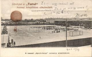 Kassa sport championship, Turul hot air balloon last flight overprint 1906