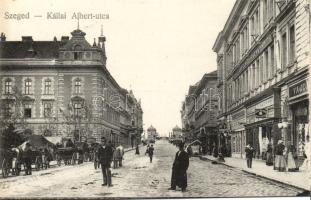 Szeged Kállai Albert utca a Grósz testvérek az Arany Golyóhoz címzett üzletével (ragasztónyom)