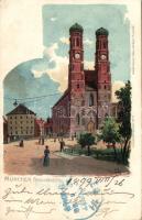 1899 München Frauenkirche litho