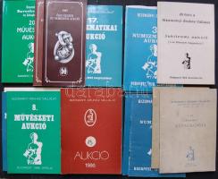 1960-1992 Bizományi Áruház Vállalat különböző aukciójáról katalógusok: numizmatikai, művészeti, ékszer és nemesfém (15 db)