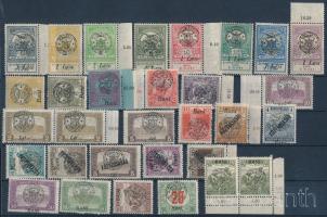 Nagyvárad 1919 31 db bélyeg, közte párok, eltolódott felülnyomás, Bodor vizsgálójellel