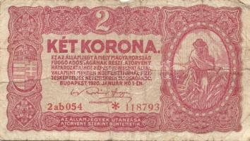 1920. 20 heller + 2K + 20K T:III/IV