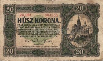 1920. 20 heller + 2K + 20K T:III/IV