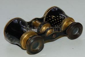 Századeleji díszes zománcozott Jumelle színházi látcső ép lencsékkel