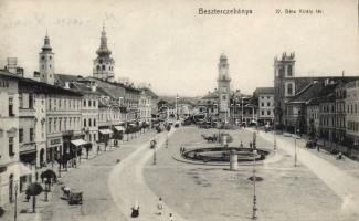 Besztercebánya Béla IV square with the shop of Jakab Lőwy, József Dragonszky