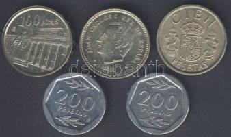 Spanyolország 1986-2001. 5db klf emlék Peso T:2