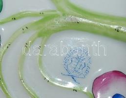 Levél formájú, Viktória-mintás Herendi porcelán tálka aranyozott peremmel / Herend-chinaware 13x10 c...