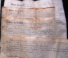 cca 1840-1852 4 db angol házassági okmány / 4 English language marital documents