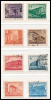 1951 Épületek I. sor 8 klf értéke számvízjellel 8 stamps with number in the watermark