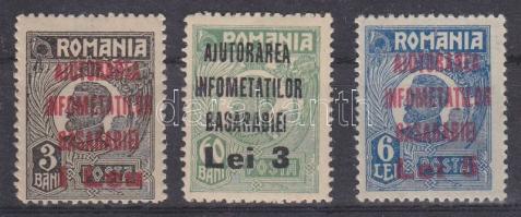 Románia segélybélyegek Beszarábia részére 3 db