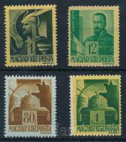 1945 Kisegítő IV. 4 klf fázisnyomat (1 bélyegen folt a gumiban / spot in gum)