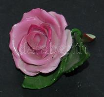 Kézzel festett Herendi porcelán rózsa / Hand-painted Herend chinaware rose 8x5 cm