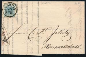 1856 9kr MP III levélen teljes tartalommal "SZEGEDIN" - Hermanstadt