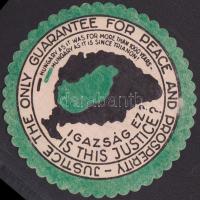 Magyar irredenta levélzáró angol és magyar nyelvű felirattal