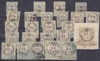 24 db okmánybélyeg 3kr CM - 5fl CM