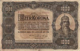 1920. 10K + 20K + 100K + 1000K, 1923. 100K (3x), 1000K (8f fny-sal) T:II+,II,III