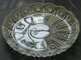 22 cm átmérőjű régi ólomkristály tál / Old chrystal plate d:22 cm