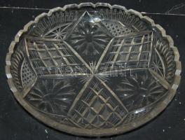 28 cm átmérőjű régi ólomkristály tál / Old chrystal plate d:28 cm