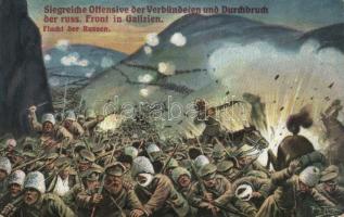 Military WWI Front in Galicia, the escape of the Russian army