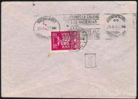 1937 Nyomtatvány Buenos Airesbe 20f bérmentesítéssel