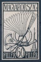 1927 Repülő 60f eredeti bélyegterv. Nagyon ritka, talán egyedi darab!