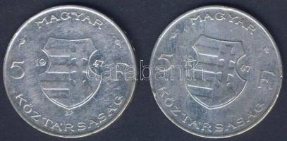 1947. 5Ft Ag "Kossuth" (2x) T:2 kis ph