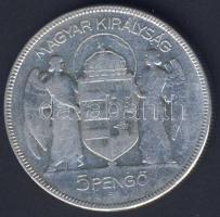 1930. 5P Ag "Horthy jobbra" T:3