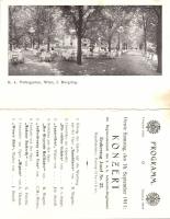 Vienna I. Wolksgarten Restaurant folding-card with program