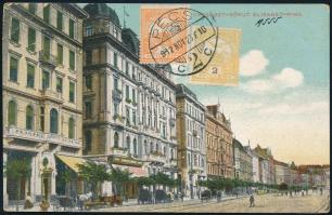 1912 Budapesti képeslap nyomtatványkánt Pécsről Argentínába
