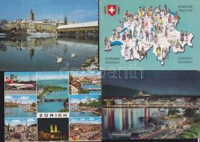 100 db futott, színes, modern Svájc városképes lap