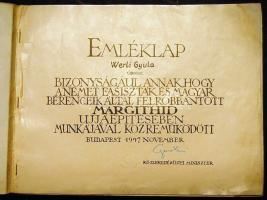 Zádor István (1882-1963): Az ujjáépülő Margithíd. 14 db rajz papírkötésben, az építésben résztvevőne...